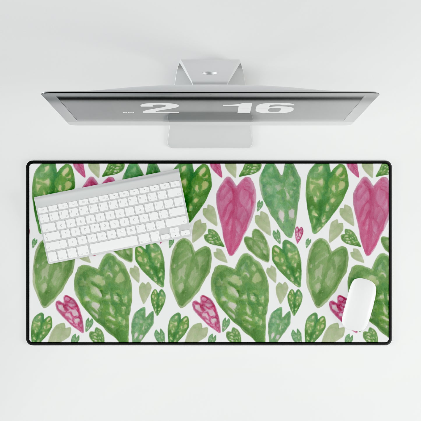 Watercolour Alocasia Leaves Desk Mat